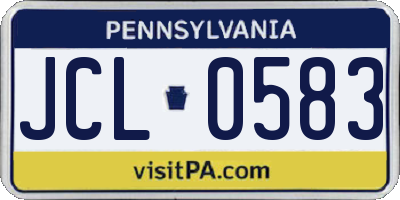 PA license plate JCL0583
