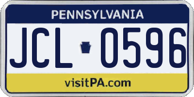 PA license plate JCL0596