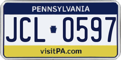 PA license plate JCL0597