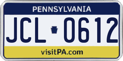 PA license plate JCL0612