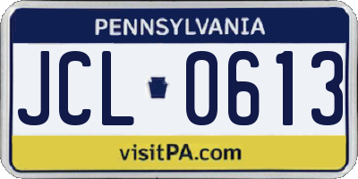 PA license plate JCL0613