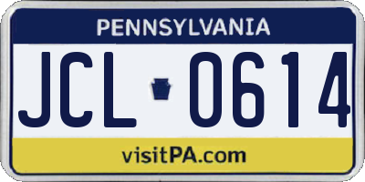 PA license plate JCL0614