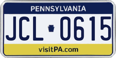 PA license plate JCL0615