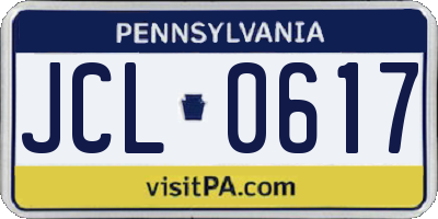 PA license plate JCL0617