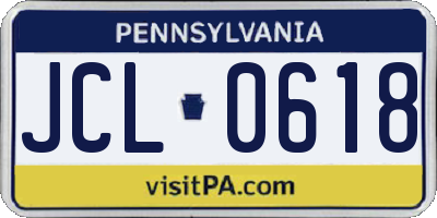 PA license plate JCL0618