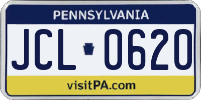 PA license plate JCL0620