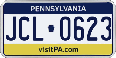 PA license plate JCL0623