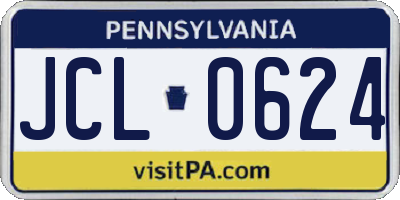 PA license plate JCL0624