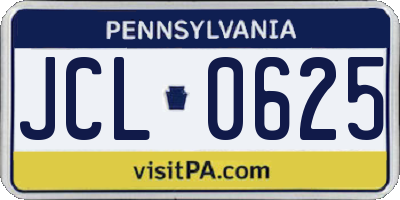 PA license plate JCL0625
