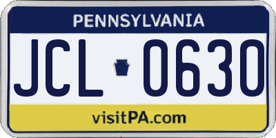 PA license plate JCL0630