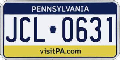 PA license plate JCL0631