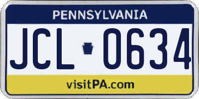 PA license plate JCL0634