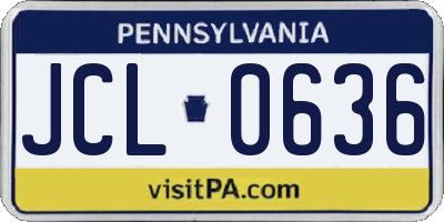 PA license plate JCL0636