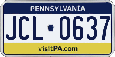 PA license plate JCL0637