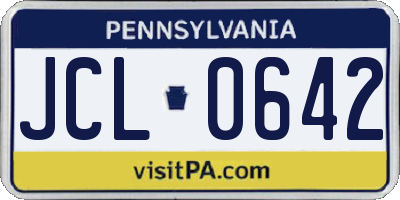 PA license plate JCL0642