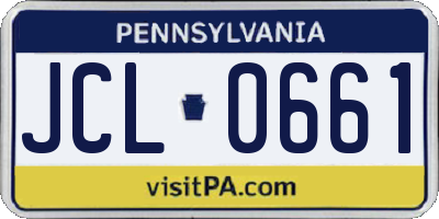 PA license plate JCL0661