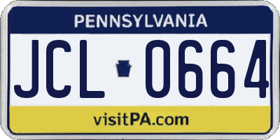 PA license plate JCL0664