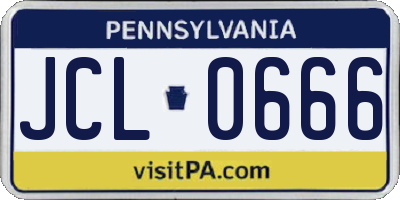 PA license plate JCL0666