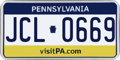 PA license plate JCL0669