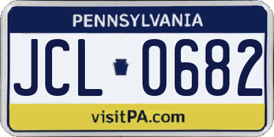 PA license plate JCL0682