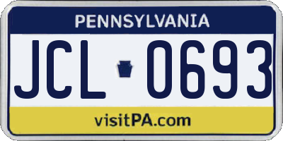 PA license plate JCL0693