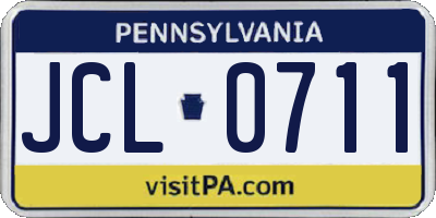 PA license plate JCL0711