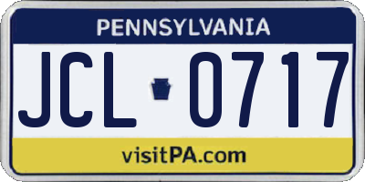 PA license plate JCL0717
