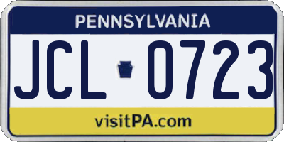 PA license plate JCL0723
