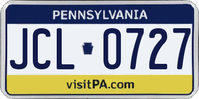 PA license plate JCL0727