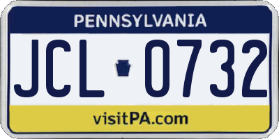PA license plate JCL0732