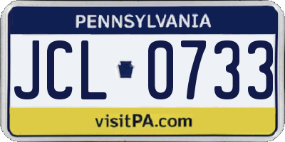 PA license plate JCL0733