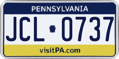 PA license plate JCL0737