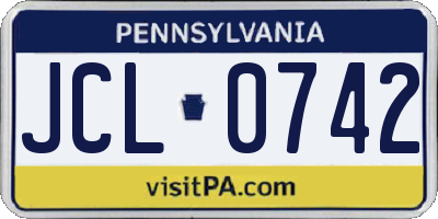 PA license plate JCL0742