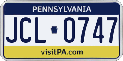 PA license plate JCL0747