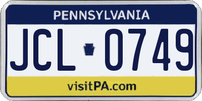 PA license plate JCL0749