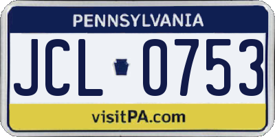 PA license plate JCL0753