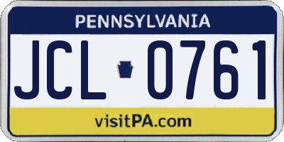 PA license plate JCL0761