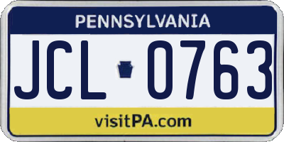 PA license plate JCL0763