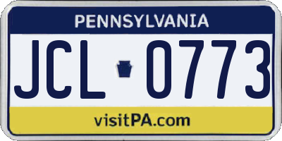PA license plate JCL0773