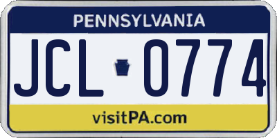 PA license plate JCL0774
