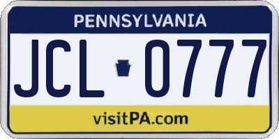 PA license plate JCL0777