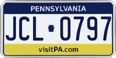 PA license plate JCL0797