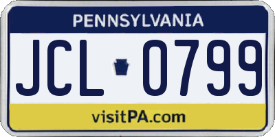PA license plate JCL0799