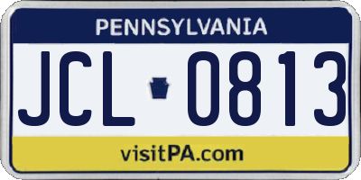 PA license plate JCL0813
