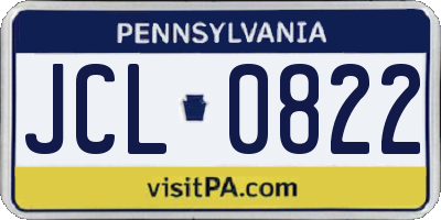 PA license plate JCL0822