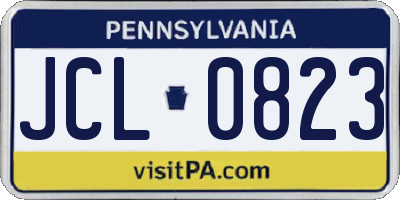 PA license plate JCL0823