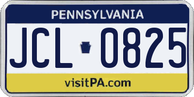 PA license plate JCL0825