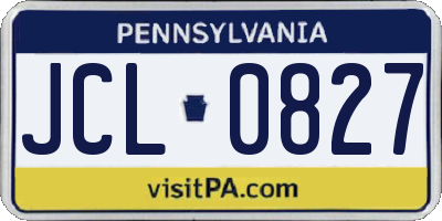 PA license plate JCL0827