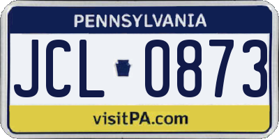 PA license plate JCL0873
