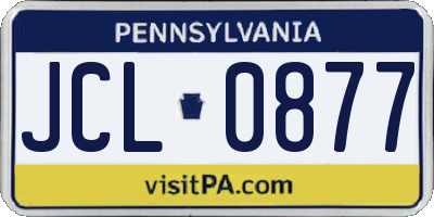 PA license plate JCL0877